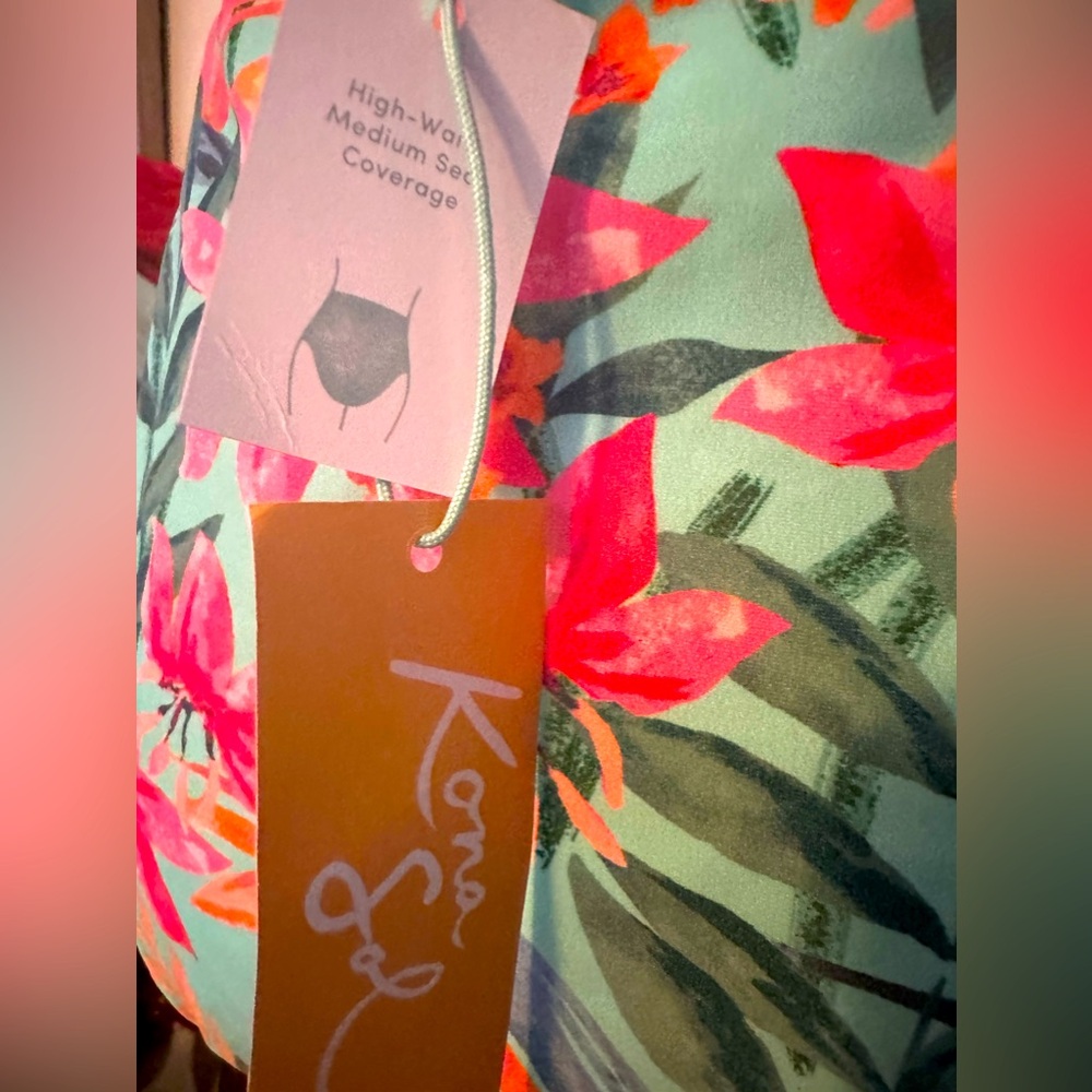 NWT Kona Sol L bathing suit bottom in a tropical pattern most any color will do
